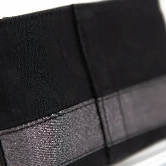 COACH Black Canvas Wristlet with Metallic Sparkly Stripe - Picture 8 of 11